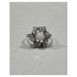 Sterling Silver Ornate Moonstone Dinner Ring