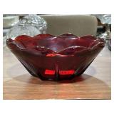 Royal Ruby Red Vintage Glass Bowl