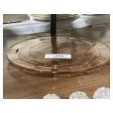 Pink Depression Footed Cake Plate