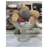 Large Pedestal Glass Fruit Bowl