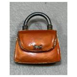 Vintage Orange Enamel Purse Brooch
