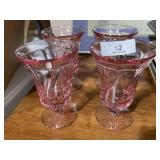 4 Fostoria Pink Swirl Goblets