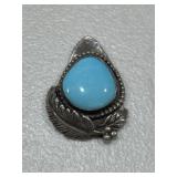 Sterling Silver Vintage Turquoise Pendant