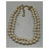 Vintage Double Row Pearl Necklace