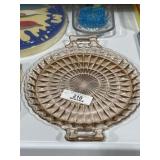 Pink Depression Double Handle Serving Tray