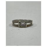 Sterling Silver Emerald Cut Solitare Ring