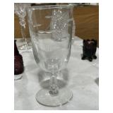 Etched Crystal Stem Ice Tea Glass