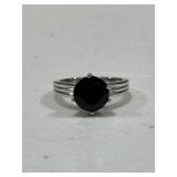 Sterling Silver Black Spinal Solitare Ring