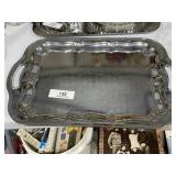 Large Ornate Double Handle Silver Tray