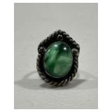 Sterling Silver Green Gemstone Ring