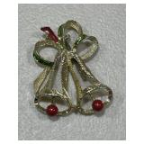 Large Enamel Bells Vintage Brooch