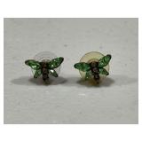 Vintage Crystal Butterfly Earrings