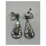 Sterling Silver Mother of Pearl Inlay Earrings