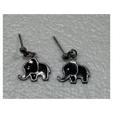 Enamel Vintage Elephant Earrings