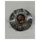 Large Silver Color Pin with Stones