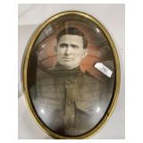 Brass Curved Glass Antique Portrait