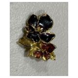 Enamel Flower Brooch
