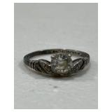 Antique Sterling Silver Solitare Ring