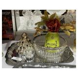 Ornate Silver Tray & Collectibles