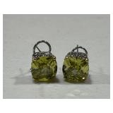 Estate Peridot Solitare Earrings