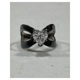 Sterling Silver Heart Solitare Ring