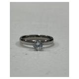 Stainless Steel Solitare Engagement Ring