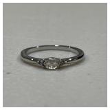 White Sapphire Solitare Ring