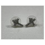 White Sapphire Cross Earrings