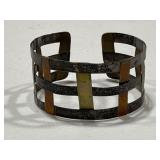 Sterling, Copper & Brass Cuff Bracelet
