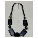 Black Polish Stone Necklace