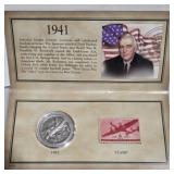 Walking Liberty Stamp & Coin Set
