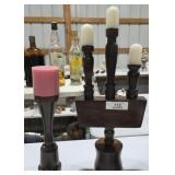 Large Wooden Candleholders