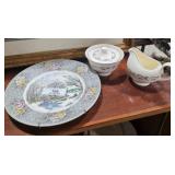 Lithograph Plate, Cream & Sugar Set
