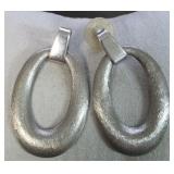 Large Sterling Silver Doorknocker Earrings