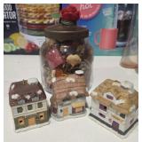 Christmas Bells & Glass Lidded Jar