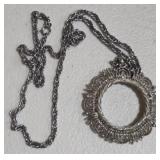 Sterling Silver Necklace with Half Dollar Coin