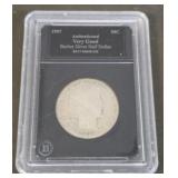 1907 Graded Barber Half Dollar