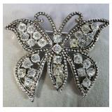 Beautiful Large Butterfly Austrian Crystal Brooch