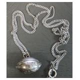 Sterling Silver Football Necklace