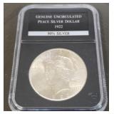 1922 Uncirculated Peace Dollar