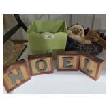 Wooden Blocks, Wooden Basket & Misc. Collectibles