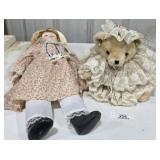 Porcelain Doll & Bear