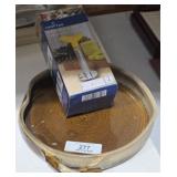 Stoneware Tray & Pineapple Slicer