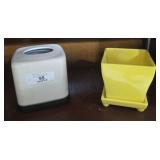 Vintage Yellow Planter & Tissue Holder
