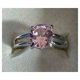 Large Solitare Pink Ice Ring
