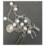 Vintage Double Row Charm Bracelet