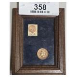 Indian Head Penny & Stamp