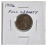 1906 Full Liberty Indian Head Penny