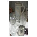 Pewter, Glass & Ceramic Bar Collectibles
