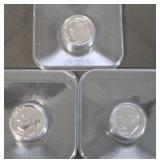 3 Graded Roosevelt Dimes